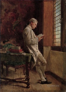  Ernest Oil Painting - The Reader in White classicist Jean Louis Ernest Meissonier Ernest Meissonier Academic